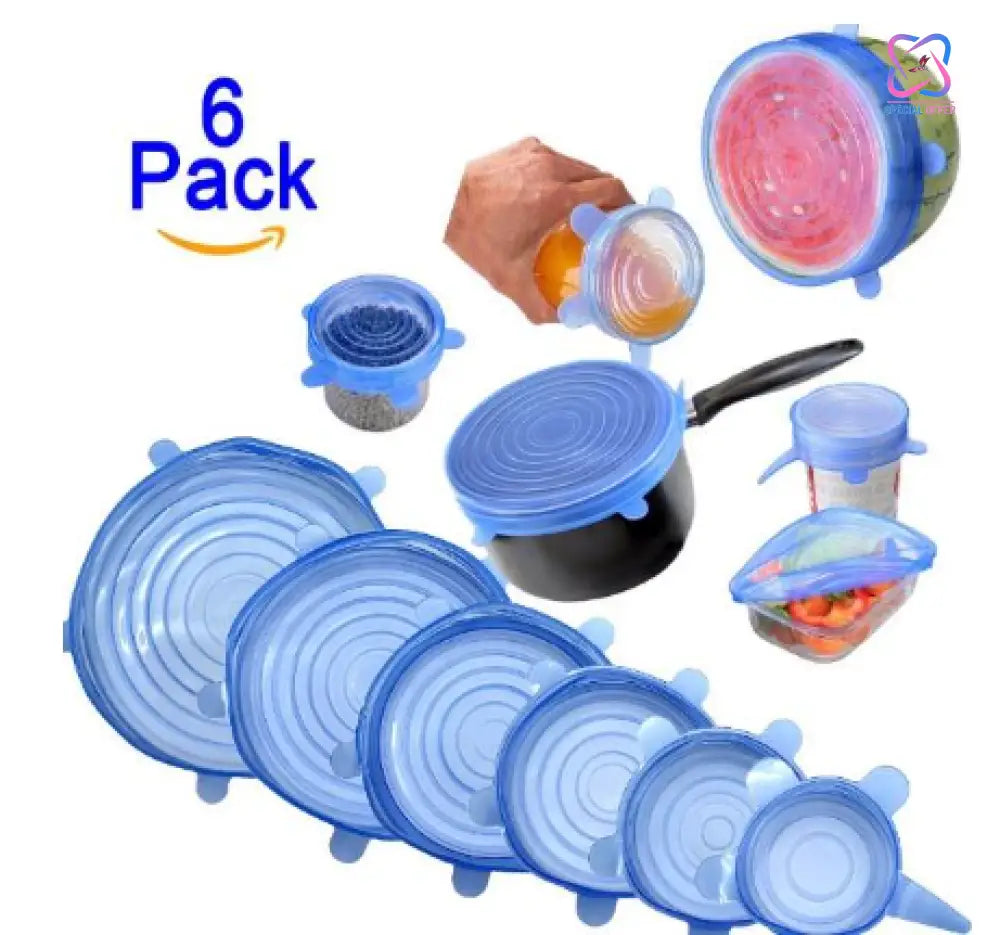 Resusable And Stretchable Silicon Food Covers - Set Of 6 Kitchen