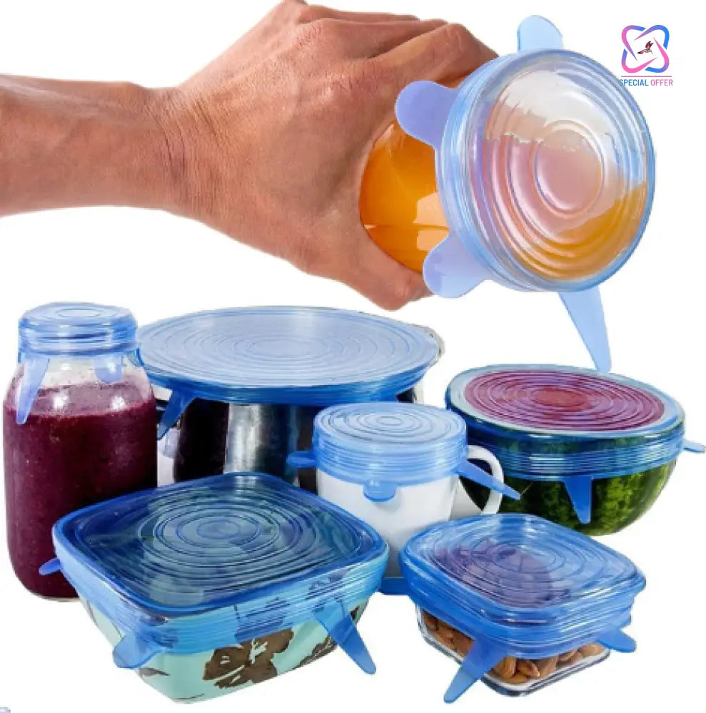 Resusable And Stretchable Silicon Food Covers - Set Of 6 Kitchen
